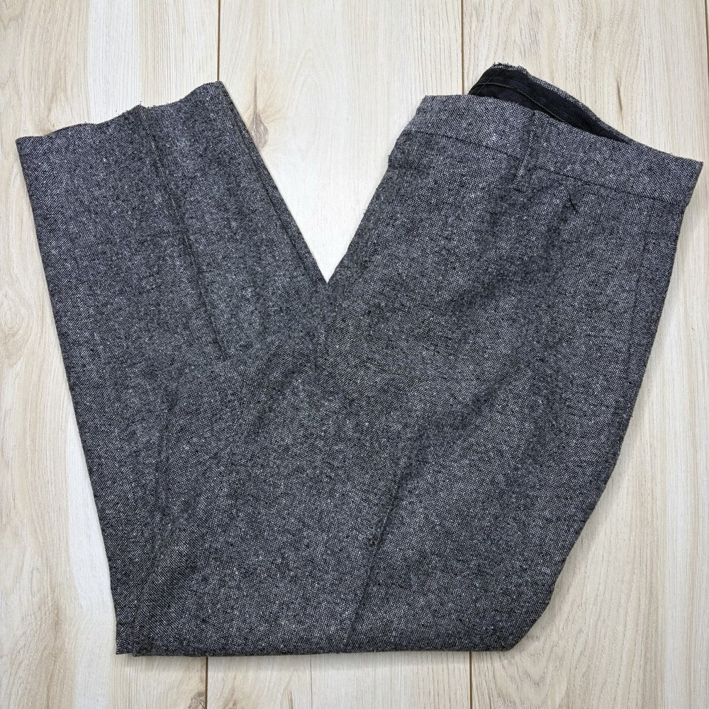 GANT Mini-Tweed Wool Silk Blend Dress Pants Tailored Slim Mens Size 34x27 Gray